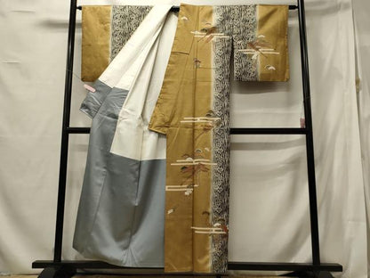 平和屋着物■訪問着 エ霞松文 藤花房 暈し染め 金彩 正絹 逸品 CABF5813oy