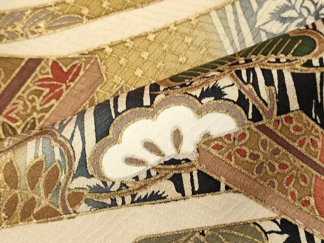 平和屋着物■訪問着 エ霞松文 藤花房 暈し染め 金彩 正絹 逸品 CABF5813oy