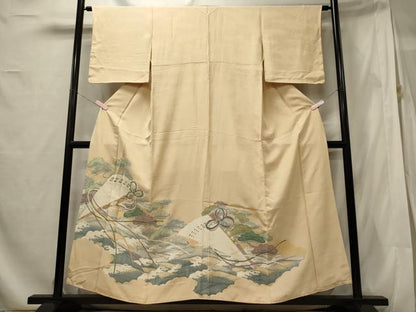 平和屋着物■豪華色留袖 桧扇立波松文 金彩 正絹 逸品 CABF5832oy