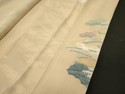 平和屋着物■豪華色留袖 桧扇立波松文 金彩 正絹 逸品 CABF5832oy