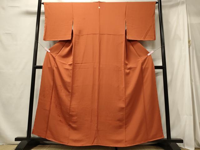 平和屋着物■豪華色留袖 風景地紋 柿色 正絹 逸品 未使用 CABF5841oy