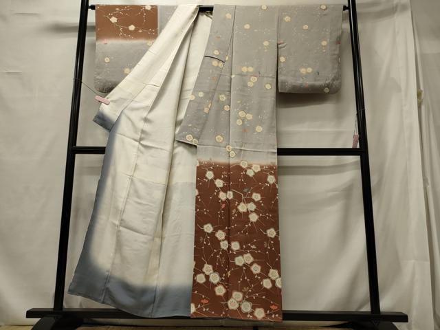 平和屋着物■訪問着 枝花文 暈し染め 金彩 正絹 逸品 CABF5843oy