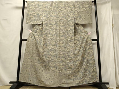 平和屋着物■訪問着 型染め 風景花文 正絹 逸品 CABF5845oy