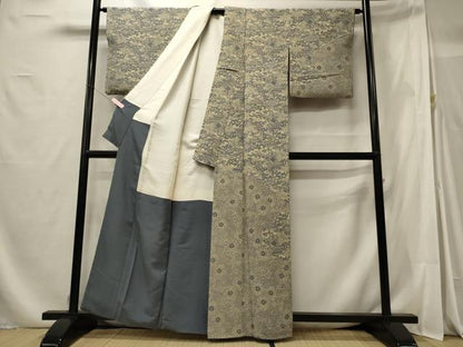 平和屋着物■訪問着 型染め 風景花文 正絹 逸品 CABF5845oy
