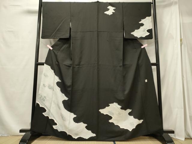 平和屋着物■訪問着　作家物　刺繍　石庭　黒地　正絹　逸品　CABF5850oy
