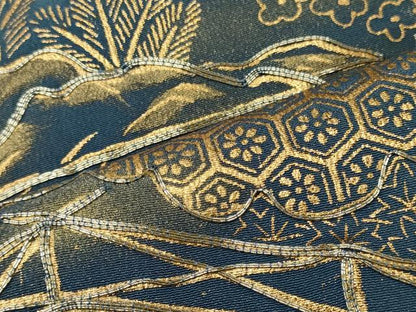 平和屋着物■豪華黒留袖　駒刺繍　雲取り吉祥風景文　金彩　正絹　逸品　CABF5851oy