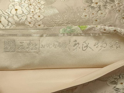 平和屋着物◎六通柄袋帯 唐織 草花文 金銀糸 正絹 逸品 CABF5873oy