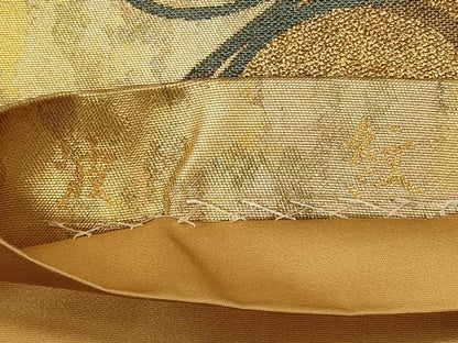 平和屋着物◎六通柄袋帯　波紋　引箔袋　金糸　正絹　逸品　CABF5901oy