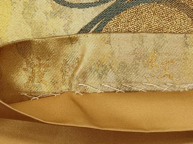 平和屋着物◎六通柄袋帯　波紋　引箔袋　金糸　正絹　逸品　CABF5901oy