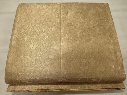 平和屋着物◎佐賀錦 両面 六通柄袋帯 流線花文 金糸 正絹 逸品 CABF5902oy