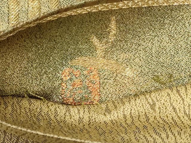 平和屋着物◎六通柄袋帯 作家物 風景文 金銀糸 正絹 逸品 CABF5917oy