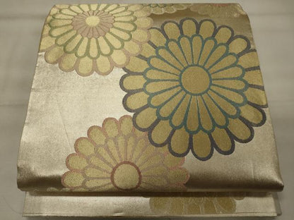 平和屋着物◎六通柄袋帯 舞花文 金糸 引箔 正絹 逸品 CABF5929oy