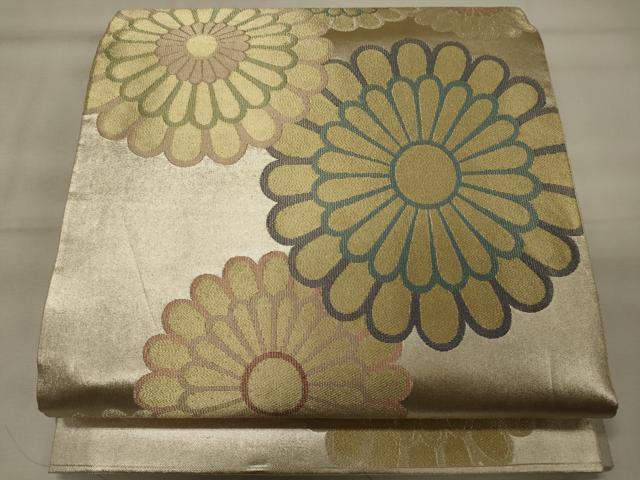 平和屋着物◎六通柄袋帯 舞花文 金糸 引箔 正絹 逸品 CABF5929oy