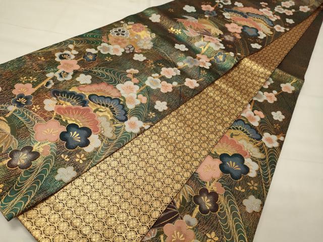 平和屋着物◎六通柄袋帯 聖麗優美文 金糸 正絹 逸品 CABF5930oy