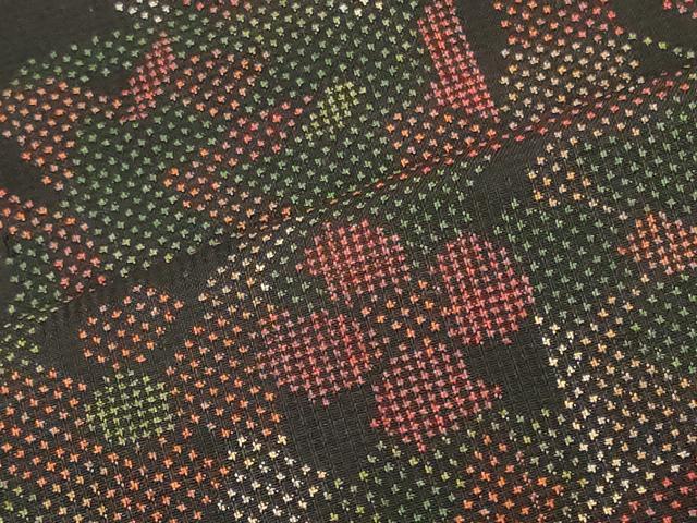 平和屋着物■本場大島紬 7マルキ 幾何学花文 正絹 逸品 CABF5933oy