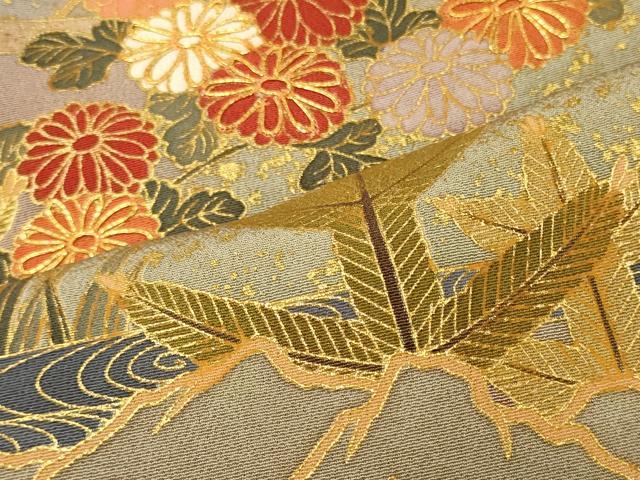平和屋着物■豪華黒留袖 作家物 駒刺繍 渡橋花松文 暈し染め 金彩 正絹 逸品 CABF5936oy