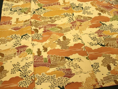 平和屋着物■上質な小紋 雲取り人物風景文 正絹 逸品 CABF5949oy