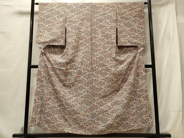 平和屋着物■上質な小紋 雲取り舞花文 正絹 逸品 CABF5950oy