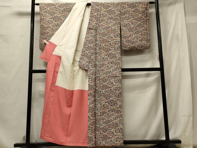 平和屋着物■上質な小紋 雲取り舞花文 正絹 逸品 CABF5950oy