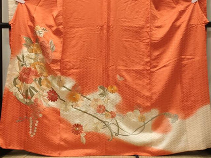 平和屋着物■豪華振袖 駒刺繍 花車文 暈し染め 金銀糸 正絹 逸品 CABF5956oy