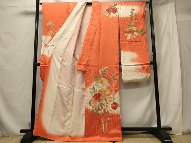 平和屋着物■豪華振袖 駒刺繍 花車文 暈し染め 金銀糸 正絹 逸品 CABF5956oy