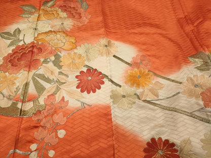 平和屋着物■豪華振袖 駒刺繍 花車文 暈し染め 金銀糸 正絹 逸品 CABF5956oy
