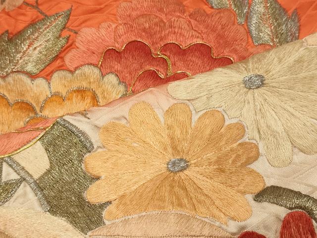 平和屋着物■豪華振袖 駒刺繍 花車文 暈し染め 金銀糸 正絹 逸品 CABF5956oy
