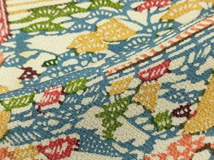 平和屋着物■上質な小紋 型染め 渡橋風景文 正絹 逸品 CABF5959oy