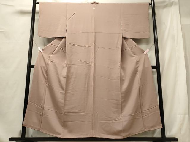 平和屋着物■上質な色無地 薄柿色 正絹 逸品 CABF5960oy