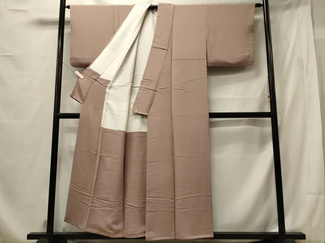平和屋着物■上質な色無地 薄柿色 正絹 逸品 CABF5960oy
