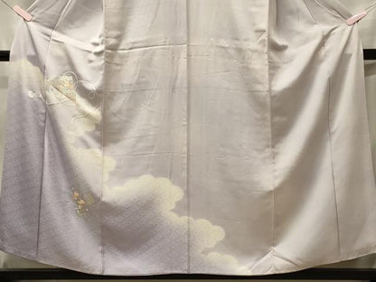 平和屋着物■訪問着　刺繍　組紐桧扇花文　暈し染め　正絹　逸品　CABF5965oy
