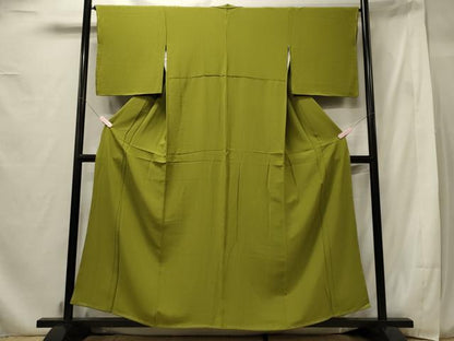 平和屋着物■上質な色無地 青朽葉色 正絹 逸品 未使用 CABF5969oy