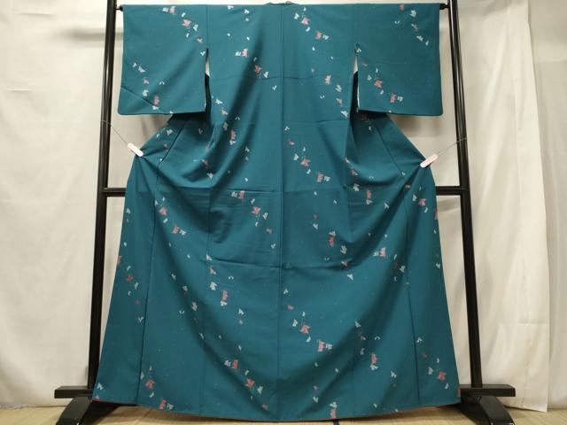 平和屋着物■小紋　舞花文　金銀彩　洗える着物　CABF5978oy