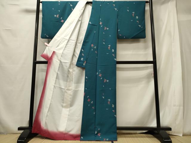 平和屋着物■小紋　舞花文　金銀彩　洗える着物　CABF5978oy