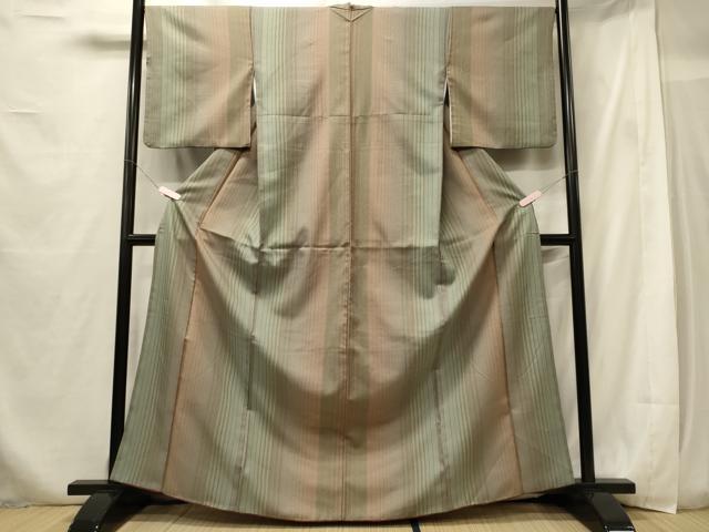 平和屋着物■小紋　縞　洗える着物　CABF5993oy