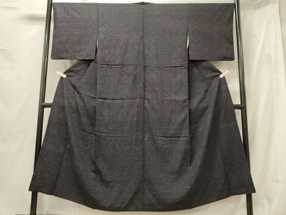 平和屋着物■結城縮　正倉院花文　正絹　逸品　CABF5995oy