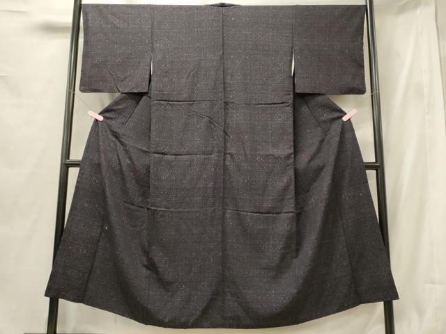平和屋着物■結城縮　正倉院花文　正絹　逸品　CABF5995oy
