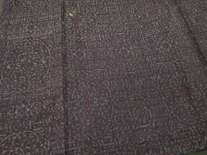 平和屋着物■結城縮　正倉院花文　正絹　逸品　CABF5995oy