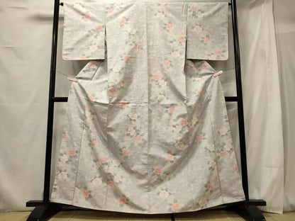 平和屋着物■上質な紬　草花文　正絹　逸品　未使用　CABF5996oy