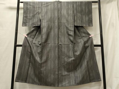 平和屋着物■上質なお召　立涌文　正絹　逸品　未使用　CABF5997oy