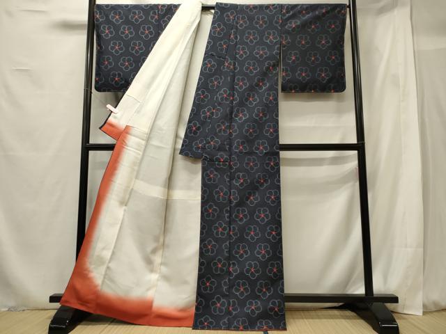 平和屋着物■上質な紬 舞花文 正絹 逸品 未使用 CABF6000oy