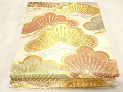 平和屋着物◎六通柄袋帯　松　金銀糸　三越扱い　正絹　逸品　CABF6009dy