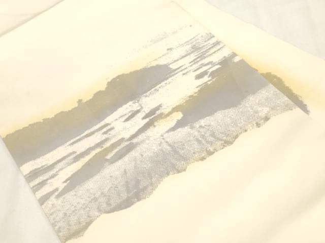 平和屋着物◎塩瀬　九寸名古屋帯　霞文　金彩　正絹　逸品　CABF6025dy
