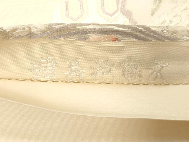 平和屋着物◎六通柄袋帯　唐織　道長花鳥文　銀糸　正絹　逸品　CABF6036dy