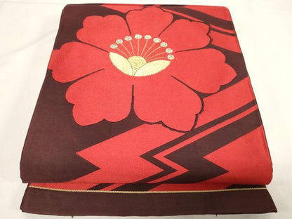 平和屋着物◎六通柄袋帯　舞花文　金銀糸　正絹　逸品　CABF6041dy