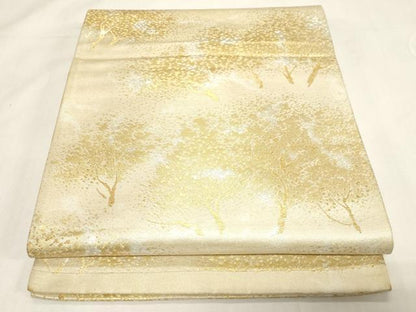 平和屋着物◎六通柄袋帯　樹林文　金銀糸　正絹　逸品　CABF6046dy