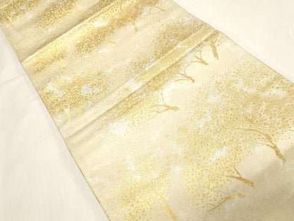 平和屋着物◎六通柄袋帯　樹林文　金銀糸　正絹　逸品　CABF6046dy