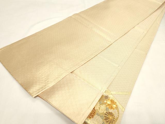 平和屋着物◎佐賀錦 太鼓柄袋帯 駒刺繍 菱御所車花丸文 金糸 正絹 逸品 CABF6048dy
