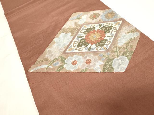 平和屋着物◎太鼓柄袋帯 すくい織 菱花文 正絹 逸品 CABF6051dy