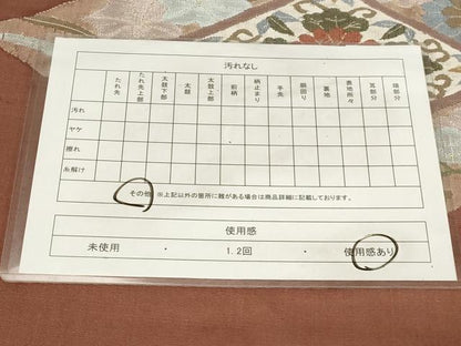 平和屋着物◎太鼓柄袋帯 すくい織 菱花文 正絹 逸品 CABF6051dy